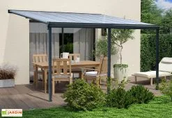 Forest Style Pergola Adossée En Aluminium Et Polycarbonate 13 M2 – Louis