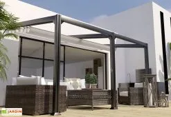 COULEURS DU MONDE Pergola Adossée En Aluminium 3 X 6 M - Barbade