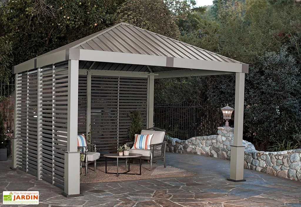 Sojag Pergola Autoportée En Aluminium Avec Brise-vues En Lames 13 M² – Nanda 2 Sojag Pergola Autoportée En Aluminium Avec Brise-vues En Lames 13 M² – Nanda – Image 2