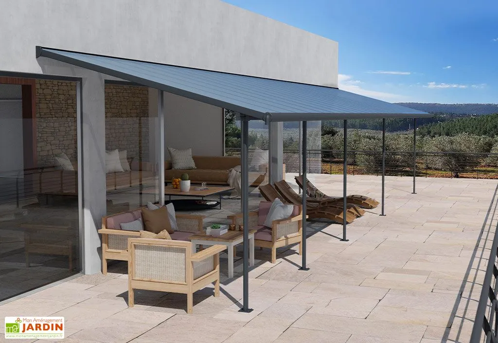 Canopia Pergola Adossée En Aluminium Et Polycarbonate 295 Cm – Sierra 2 Canopia Pergola Adossée En Aluminium Et Polycarbonate 295 Cm – Sierra – Image 2