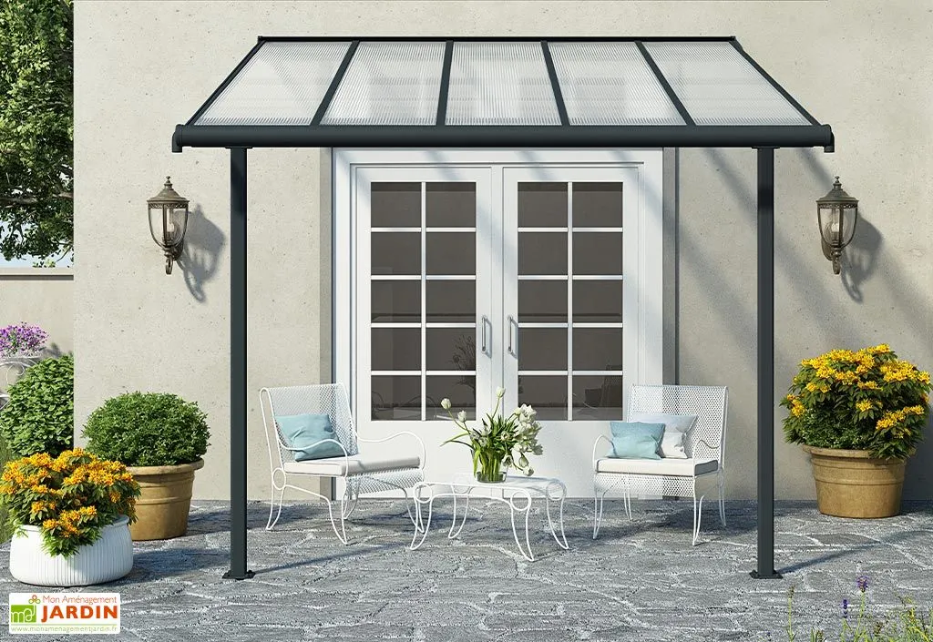 Canopia Pergola Adossée En Aluminium Et Polycarbonate 295 Cm – Sierra 3 Canopia Pergola Adossée En Aluminium Et Polycarbonate 295 Cm – Sierra – Image 3
