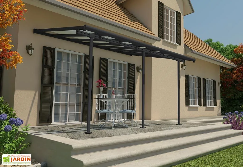 Canopia Pergola Adossée En Aluminium Et Polycarbonate 295 Cm – Sierra 4 Canopia Pergola Adossée En Aluminium Et Polycarbonate 295 Cm – Sierra – Image 4