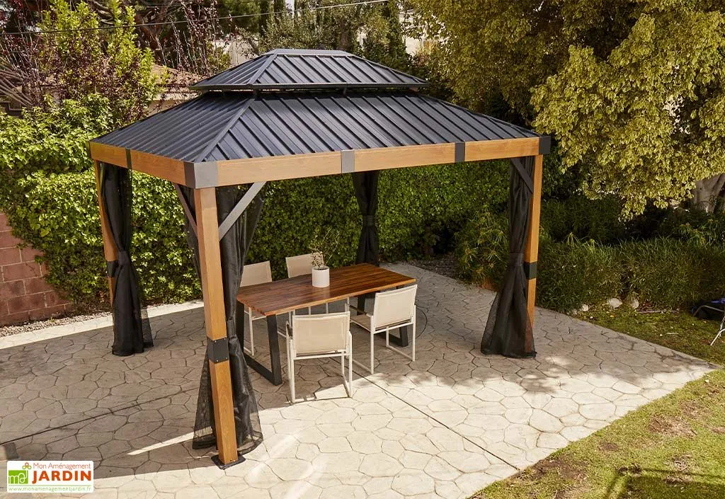 Sojag Pergola Autoportée En Aluminium Effet Bois 10 M² – Fontana 3 Sojag Pergola Autoportée En Aluminium Effet Bois 10 M² – Fontana – Image 3