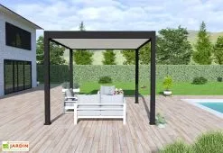 Ombréa Pergola Bioclimatique Ombréa En Aluminium 3 X 4 M Autoportée - Noir Charbon -magasin de mobilier d'extérieur pergola bioclimatique 3x4 aluminium ombrea 15 728288