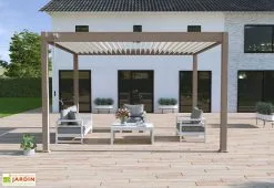 Ombréa Pergola Bioclimatique Ombréa En Aluminium 3 X 4 M Autoportée - Taupe