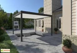 Ombréa Pergola Bioclimatique Ombréa En Aluminium 4 X 4 M Autoportée - Anthracite -magasin de mobilier d'extérieur pergola bioclimatique 4x4m lames blanches ombrea 15 728608