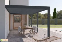 Ombréa Pergola Bioclimatique Ombréa En Aluminium 3 X 6 M Adossée - Anthracite -magasin de mobilier d'extérieur pergola bioclimatique adossee 3x6m alu anthracite ombrea 15 729216