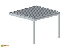 Cros Pergola Bioclimatique Adossée En Alu Avec Lames Motorisées Hostun II -magasin de mobilier d'extérieur pergola bioclimatique adossee aluminium hostun 2 blanc