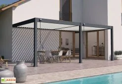 Ombréa Pergola Bioclimatique Ombréa En Aluminium 3 X 6 M Adossée - Anthracite