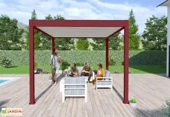 Ombréa Pergola Bioclimatique Ombréa En Aluminium 3 X 4 M Autoportée - Rouge Basque 10 Ombréa Pergola Bioclimatique Ombréa En Aluminium 3 X 4 M Autoportée - Rouge Basque -magasin de mobilier d'extérieur pergola bioclimatique alu rouge 3x4 ombrea 15 728455