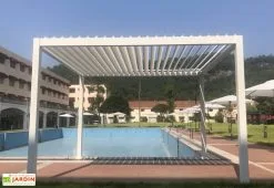 Ombréa Pergola Bioclimatique Autoportée En Aluminium 9 M² + Store 3 M -magasin de mobilier d'extérieur pergola bioclimatique aluminium blanc