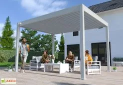 Ombréa Pergola Bioclimatique Ombréa En Aluminium 3 X 4 M Autoportée - Gris Perle