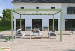 Ombréa Pergola Bioclimatique Ombréa En Aluminium 3 X 4 M Autoportée - Vert Jade