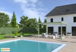 Ombréa Pergola Bioclimatique Ombréa En Aluminium 3 X 4 M Autoportée - Vert Jade -magasin de mobilier d'extérieur pergola bioclimatique aluminium vert 3x4 ombrea 15 728424