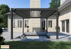 Ombréa Pergola Bioclimatique Ombréa En Aluminium 4 X 4 M Autoportée - Anthracite -magasin de mobilier d'extérieur pergola bioclimatique autoportee 4x4m anthracite ombrea 15 728486