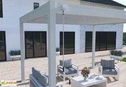 Ombréa Pergola Bioclimatique Ombréa En Aluminium 3 X 4 M Autoportée - Gris Perle -magasin de mobilier d'extérieur pergola bioclimatique manivelle ombrea 15 728318