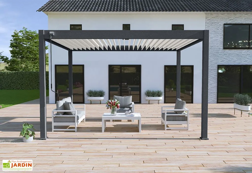 Ombréa Pergola Bioclimatique En Aluminium Lames Orientables Ombréa - 12 M² 1 Ombréa Pergola Bioclimatique En Aluminium Lames Orientables Ombréa - 12 M²