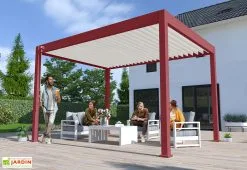Ombréa Pergola Bioclimatique Ombréa En Aluminium 3 X 4 M Autoportée - Rouge Basque