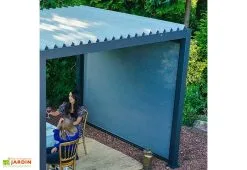 Ombréa Pergola Bioclimatique Autoportée En Aluminium 9 M² + Store 3 M -magasin de mobilier d'extérieur pergola jardin bioclimatique autoportee