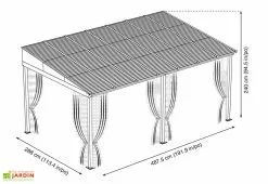 Sojag Tonnelle Adossée En Aluminium Et Acier Galvanisé Portland 14,43 M² 7 Sojag Tonnelle Adossée En Aluminium Et Acier Galvanisé Portland 14,43 M² -magasin de mobilier d'extérieur plan tonnelle murale metal portland 14m2