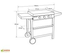 Cook In Garden Plancha à Gaz 3 Brûleurs Sur Chariot En Métal Finesta -magasin de mobilier d'extérieur plancha gaz chariot finesta 1