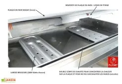 Pla.Net Plancha Gaz 2 Brûleurs Plaque Inox 60x40cm – ALFA 600 (Option Acc.) 9 Pla.Net Plancha Gaz 2 Brûleurs Plaque Inox 60x40cm – ALFA 600 (Option Acc.) -magasin de mobilier d'extérieur plancha gaz inox 2 bruleurs large bande 5600watts 2