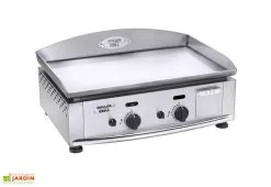 ROLLER GRILL Plancha à Gaz En Inox 2 Brûleurs 5,5 KW - 59 X 38 Cm