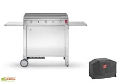 Pla.Net Plancha Gaz Inox CHEF 80 XL + Chariot Fermé (Pack Complet)