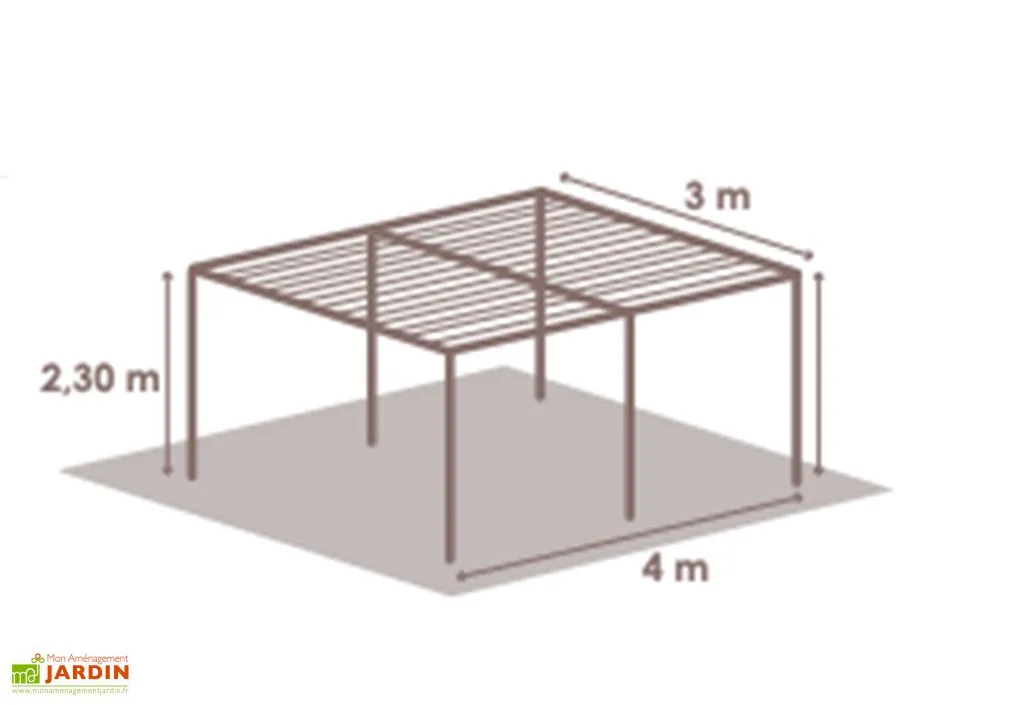 COULEURS DU MONDE Pergola Bioclimatique Autoportée En Aluminium 3 X 4 M - Newport 2 COULEURS DU MONDE Pergola Bioclimatique Autoportée En Aluminium 3 X 4 M - Newport – Image 2