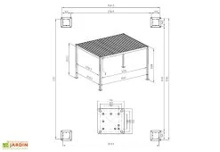 Ombréa Pergola Bioclimatique En Aluminium Effet Bois Ombréa - 12 M² -magasin de mobilier d'extérieur schema dimensions pergola bioclimatique ombrea