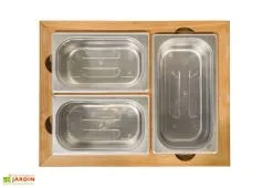 Container En Inox Et Teck Pour Cuisine D'Extérieur Indu+