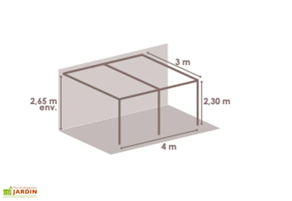 COULEURS DU MONDE Pergola Adossée En Aluminium 3 X 4 M - Antigua 2 COULEURS DU MONDE Pergola Adossée En Aluminium 3 X 4 M - Antigua – Image 2