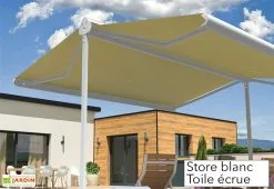 Intersun Store Banne Double Pente Avec Coffre – Enargite 4 X 6 M Motorisé 10 Intersun Store Banne Double Pente Avec Coffre – Enargite 4 X 6 M Motorisé -magasin de mobilier d'extérieur store double pente alu blanc toile ecrue 1
