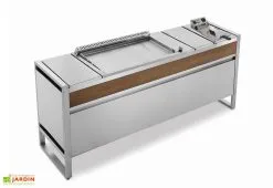 Pla.Net Table De Cuisson Avec Plancha à Gaz En Inox Et Friteuse Oasi 205C