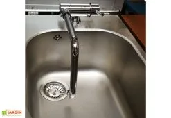 Pla.Net Table De Cuisson En Inox Avec Plancha à Gaz + Feu à Gaz + évier + Mitigeur Oasi 205C -magasin de mobilier d'extérieur table cuisson inox oasi 205c 2