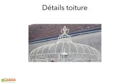 Godart Ferronnerie Gloriette En Fer Forgé - Fleurdelisée ∅ 2,40 M -magasin de mobilier d'extérieur toiture gloriette fer forge blanc godart ferronnerie