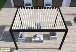 Ombréa Pergola Bioclimatique Ombréa En Aluminium 3 X 4 M Autoportée - Noir Charbon -magasin de mobilier d'extérieur toiture lames orientables pergola bioclimatique ombrea 15 728288