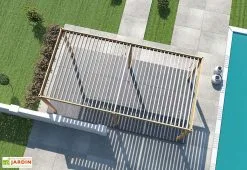 Ombréa Pergola Bioclimatique Ombréa En Aluminium 3 X 6 M Autoportée - Imitation Bois -magasin de mobilier d'extérieur toiture pergola bioclimatique 3x6m ombrea 15 712324