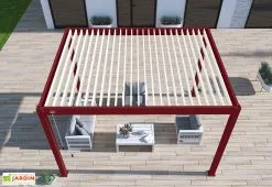 Ombréa Pergola Bioclimatique Ombréa En Aluminium 3 X 4 M Autoportée - Rouge Basque 11 Ombréa Pergola Bioclimatique Ombréa En Aluminium 3 X 4 M Autoportée - Rouge Basque -magasin de mobilier d'extérieur toiture pergola bioclimatique rouge 3x4 ombrea 15 728455