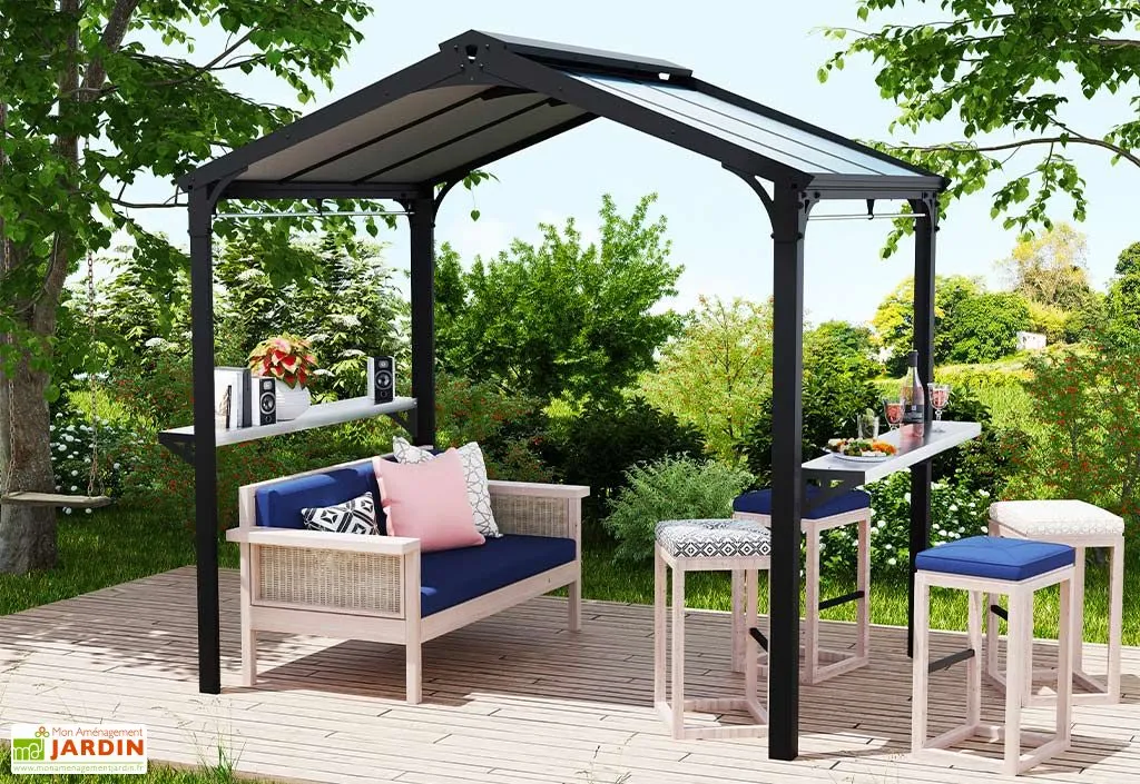 Canopia Abri Barbecue En Aluminium Et Polycarbonate 180 X 240 Cm – Austin 2 Canopia Abri Barbecue En Aluminium Et Polycarbonate 180 X 240 Cm – Austin – Image 2