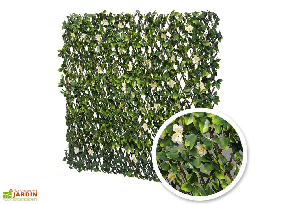 France Green Haie Artificielle De Jasmin Fleuri - Treillis Extensible (pls Dim.) 1 France Green Haie Artificielle De Jasmin Fleuri - Treillis Extensible (pls Dim.)