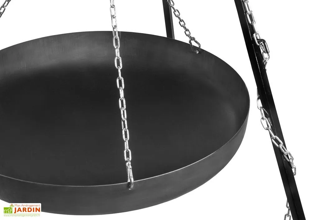 CooKking Trépied 180 Cm Et Wok Acier Brut Pour Braséro 3 CooKking Trépied 180 Cm Et Wok Acier Brut Pour Braséro – Image 3