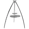 CooKking Trépied 200 Cm Et 2 Grilles De Cuisson Ronde Acier Brut Pour Braséro